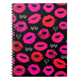 Kisses XOXO Red and Pink Notebook