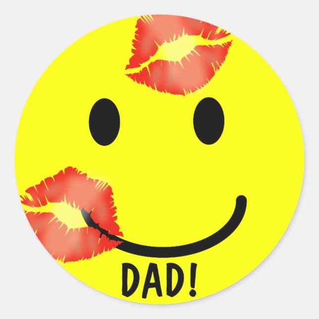 'KISSEY' DAD FATHER'S DAY FACE STICKERS (Front)
