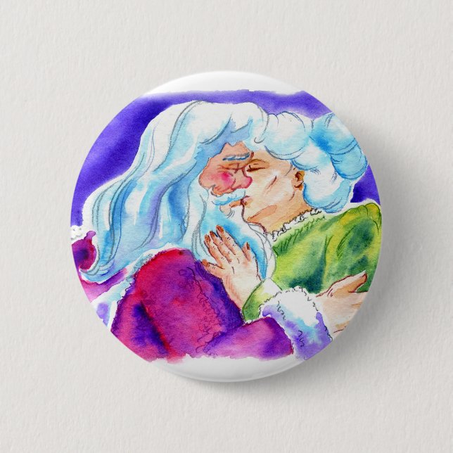 Kissin' Clauses 2 Inch Round Button (Front)