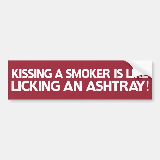 Kissing a Smoker is Like... Bumper Sticker (Front)