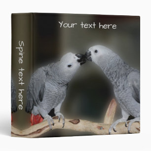 Kissing African Grey Parrots Personalized Binder