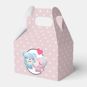 KIssing Bears on Polka Dots Cute and Kawaii Favor Box