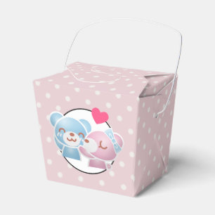 KIssing Bears on Polka Dots Cute and Kawaii Favor Box