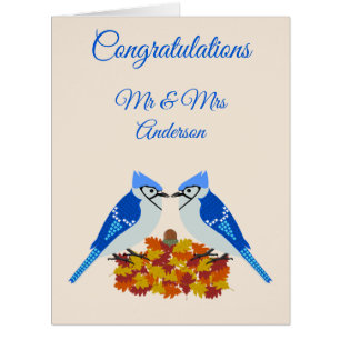 Kissing Blue Jays Fall Wedding Custom