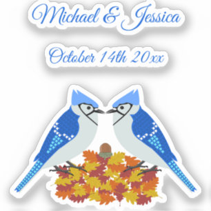 Kissing Blue Jays Fall Wedding Custom