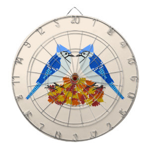 Kissing Blue Jays Fall Wedding Dartboard