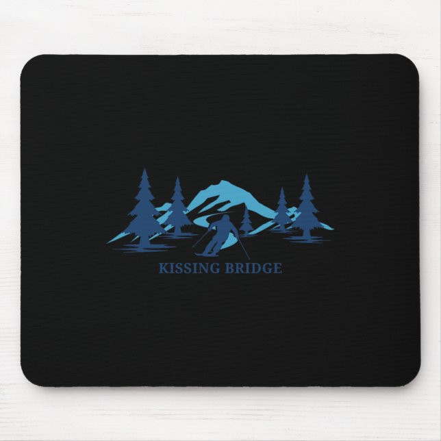 Kissing Bridge New York Ski Resort Skiing Skier  Mouse Pad (Front)