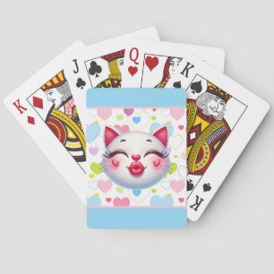Kissing Cat Face Playing Cards