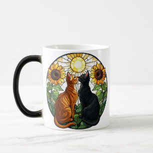 Kissing Cat Stained Glass Magic Mug