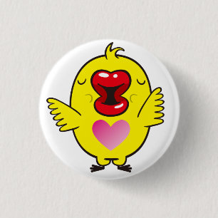 kissing chick 1 inch round button