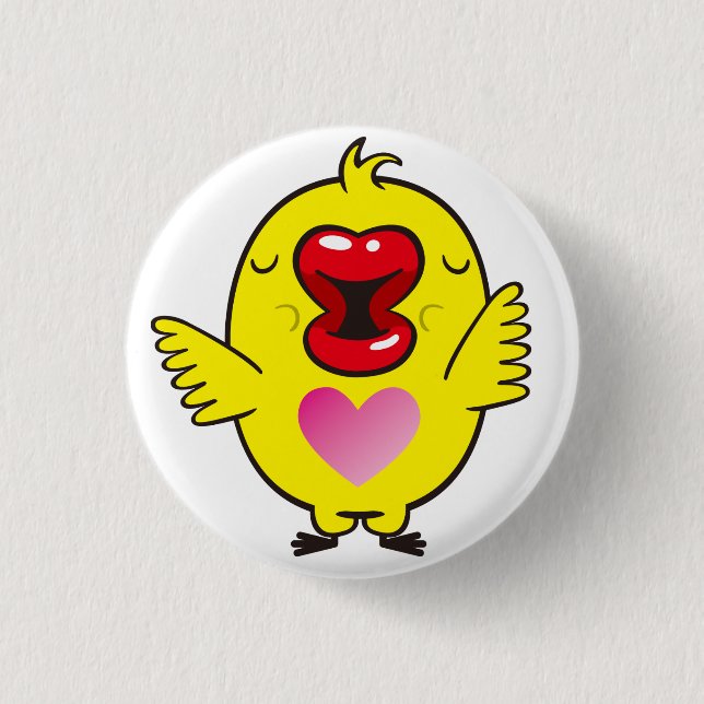 kissing chick 1 inch round button (Front)