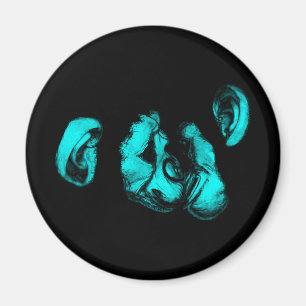 kissing chimps : neon turquoise magnet