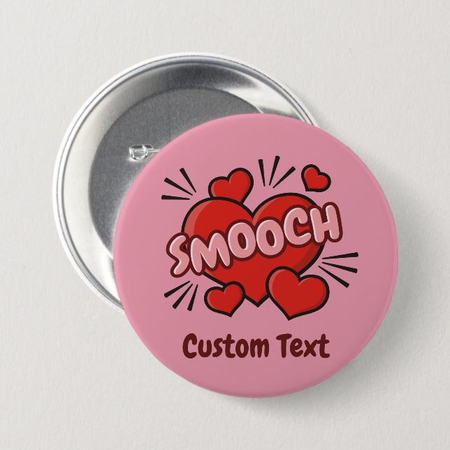 Kissing Comic Sound Effect 3 Inch Round Button (Front & Back)