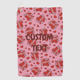 Kissing Comic Sound Effect Pattern Golf Towel