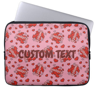 Kissing Comic Sound Effect Pattern Laptop Sleeve