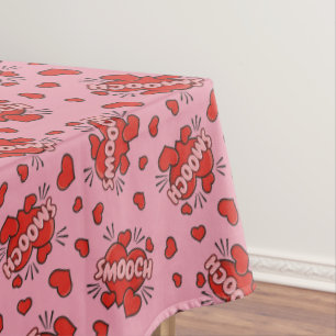 Kissing Comic Sound Effect Pattern Tablecloth