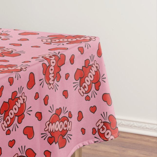 Kissing Comic Sound Effect Pattern Tablecloth (In Situ)