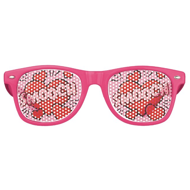 Kissing Comic Sound Effect Retro Sunglasses (Front)