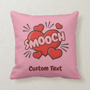 Kissing Comic Sound Effect Throw Pillow