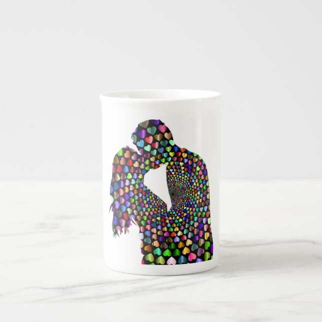 KISSING COUPLE BONE CHINA MUG (Front)