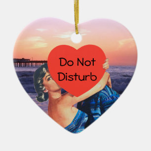 Kissing Couple Door Hanger Ceramic Ornament