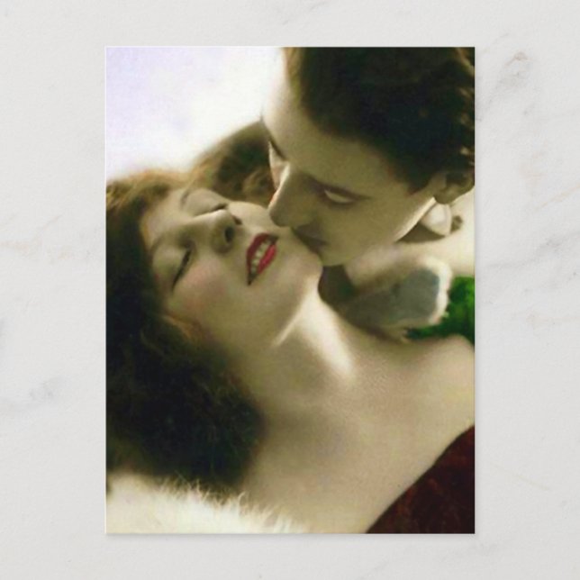 Kissing Couple Vintage Postcard (Front)