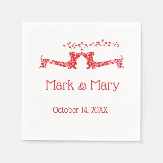 Kissing Dachshunds Napkins (Front)