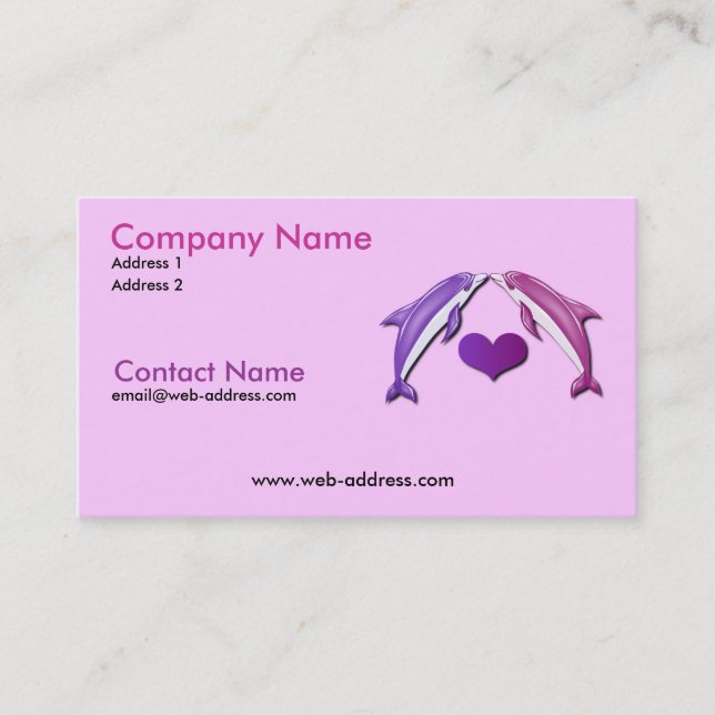 Kissing Dolphins Business Card (Front)