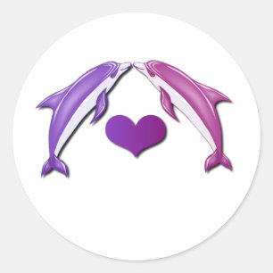 Kissing Dolphins Sticker