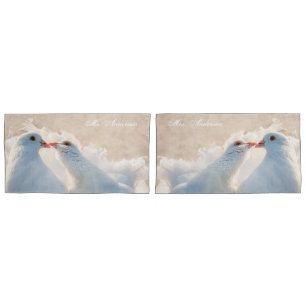 Kissing Doves customizable Pillowcase