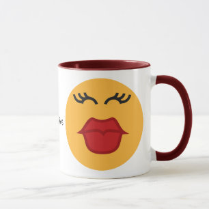 Kissing Emoticon custom name mugs