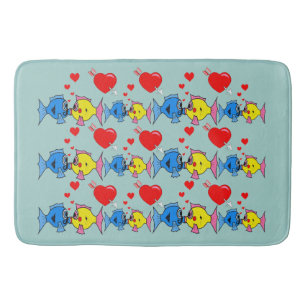 Kissing Fish in Love Bath Mat
