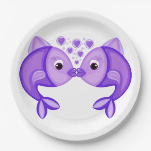 KISSING FISH PAPER PLATE