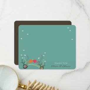 Kissing Fishes And Corals Sea Ocean Beach Wedding Thank You Card