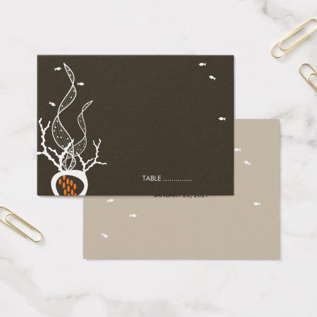 Kissing Fishes Coral Whimsical Ocean Beach Mariage (Bureau)