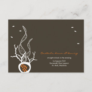 Kissing Fishes Corals Beach Whimsical Cute Wedding Invitation