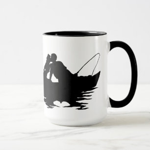 Kissing Fishing Couple Silhouette Mug  Customize!