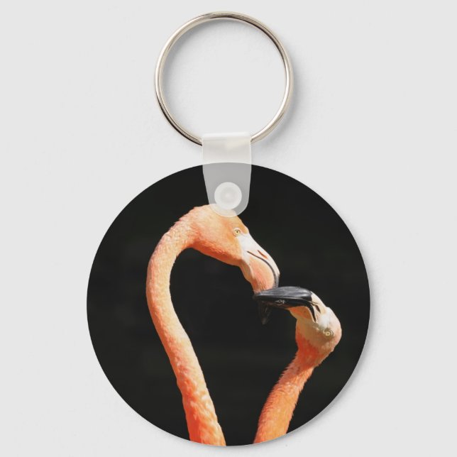Kissing flamingos keychain (Front)