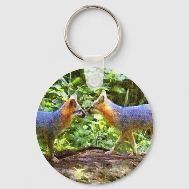 KISSING FOX KEYCHAIN (Front)