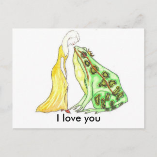kissing frog postcard