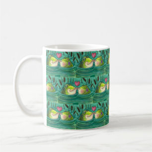KISSING FROGS COLORFUL & CUTE POND ROMANCE, FUNNY COFFEE MUG
