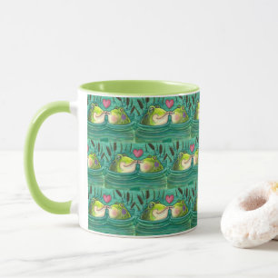 KISSING FROGS COLORFUL & CUTE POND ROMANCE, FUNNY MUG