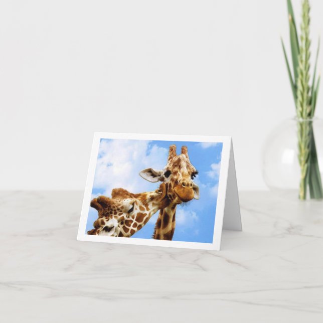 kissing Giraffes Card (Front)