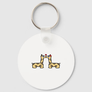 Kissing Giraffes Keychain