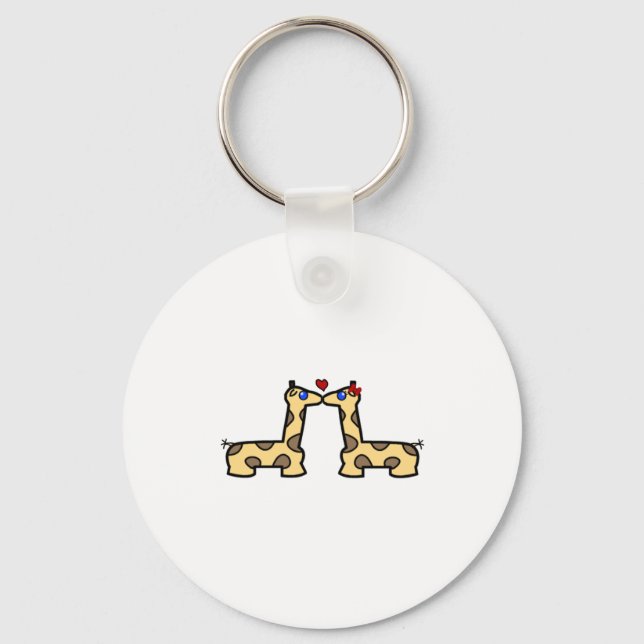 Kissing Giraffes Keychain (Front)