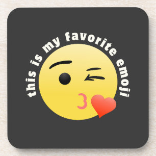 Kissing Heart Emoji Coaster