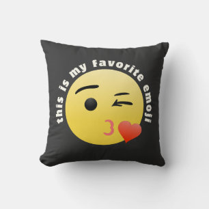 Kissing Heart Emoji Throw Pillow