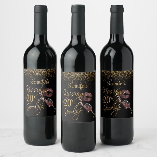 Kissing Her 20's Goodbye 🍷   Wine Label (Bottles)
