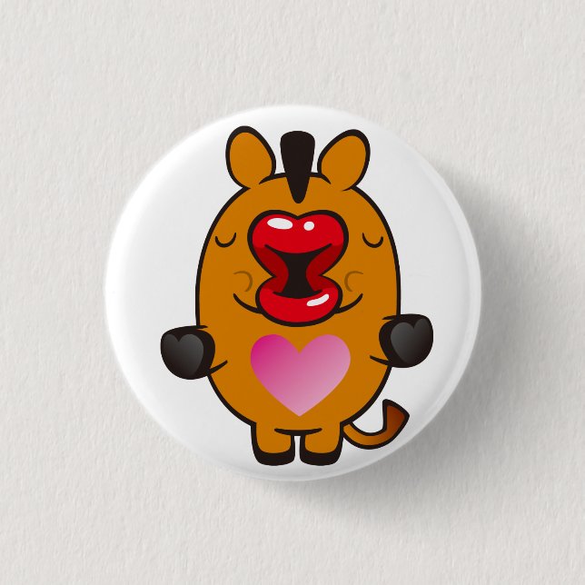 kissing horse 1 inch round button (Front)