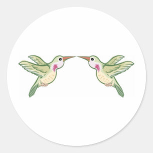Kissing Hummingbirds Classic Round Sticker